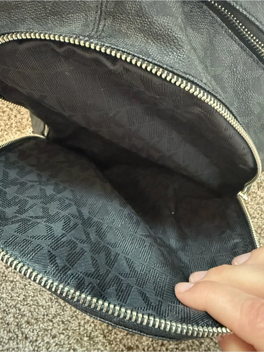 Michael Kors Black Studded Logo Backpack